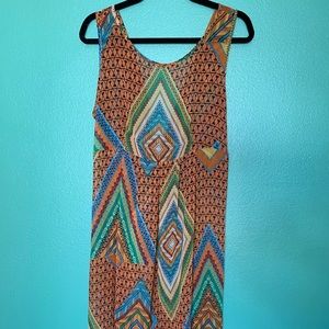 Asymmetrical sheer tribal dress/beach coverup